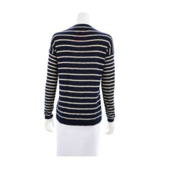 VINCE Navy Blue & Beige Striped Sweater Size XS - Picture 3 of 4